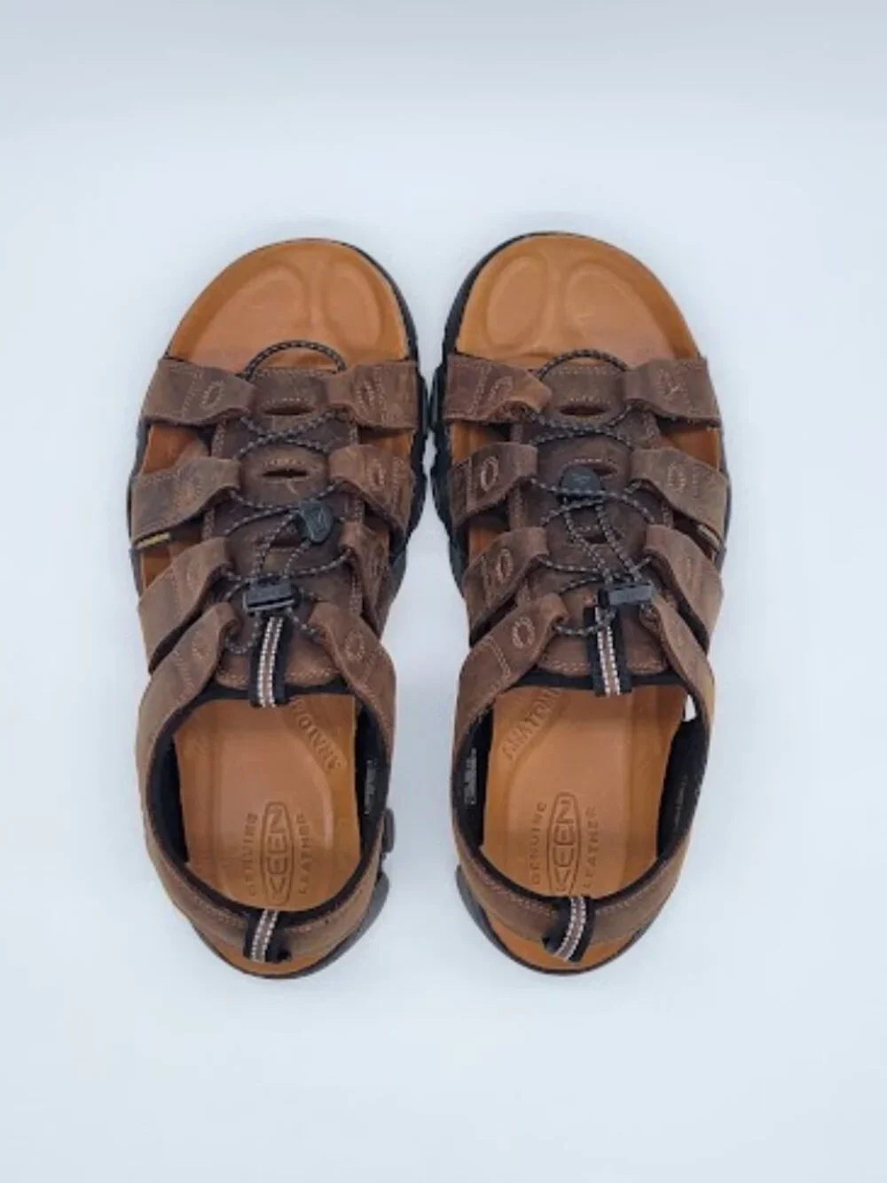 KEEN Men’s Daytona II Brown Leather open-Toe Outdoor Sandals Size 12 NWOB